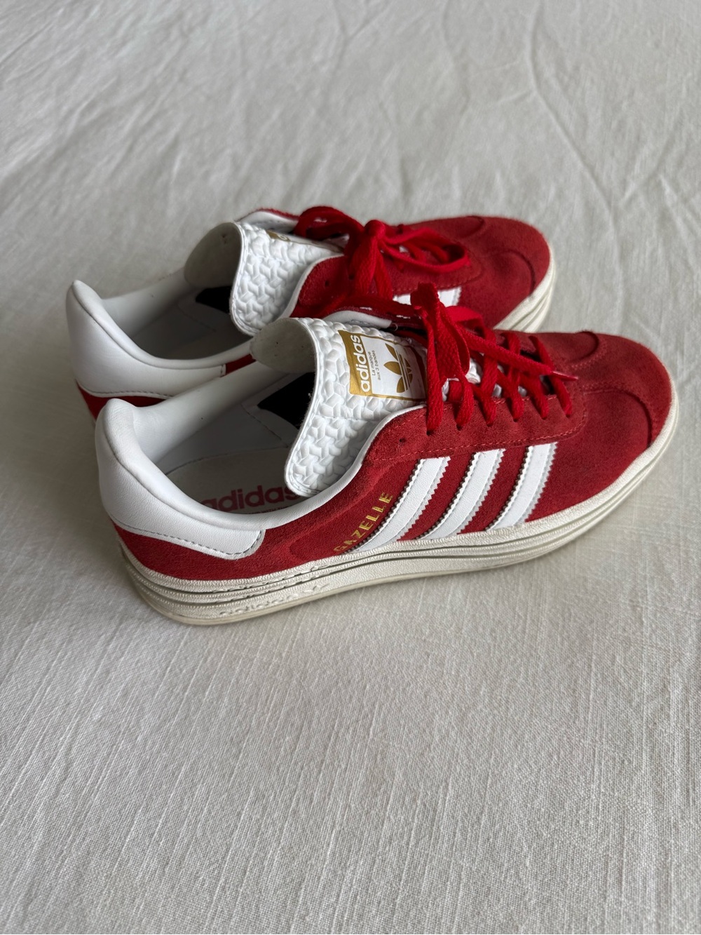 ADIDAS Red Platform Gazelles